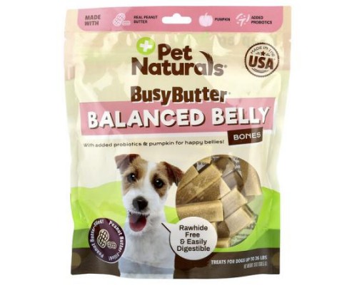 Pet Naturals, BusyButter®, Balanced Belly Bones, For Dogs Up To 26 lbs, Peanut Butter-Filled, 13 oz (368.5 g)