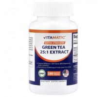 Vitamatic, Green Tea, 25:1 Extract, 180 Vegetable Capsules