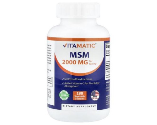 Vitamatic, MSM, 180 Vegetable Capsules Vitamatic, MSM, 180 Vegetable Capsules