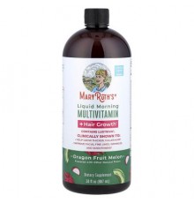MaryRuth's, Liquid Morning Multivitamin + Hair Growth, Dragon Fruit Melon, 30 fl oz (887 ml)