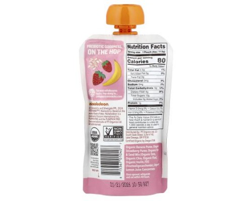 Pumpkin Tree Organics, Peter Rabbit™ Organics, Organic Fruit Puree, Super Oats & Seeds, Banana & Strawberry, 4 oz (113 g)