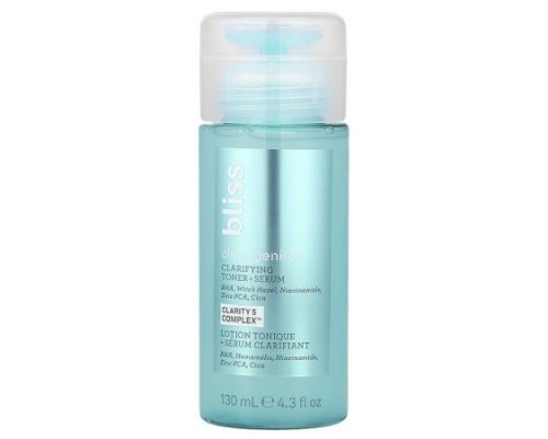 Bliss, Clear Genius™, Clarifying Toner + Serum, 4.3 fl oz (130 ml) Bliss, Clear Genius™, Clarifying Toner + Serum, 4.3 fl oz (130 ml)