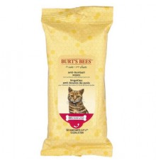 Burt's Bees, Anti-Hairball Wipes with Sunflower Oil & Wheat Germ Oil, For Cats, 50 Count