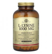 Solgar, L-Lysine, Free Form, 1,000 mg, 250 Tablets