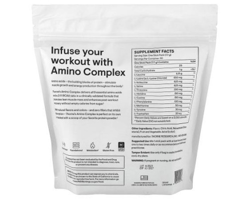 Thorne, Amino Complex, Berry, 30 Stick Packs, 0.27 oz (7.7 g) Each
