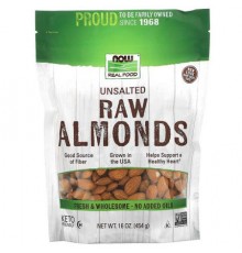 NOW Foods, Real Food, Raw Almonds, Unsalted, 16 oz (454 g)