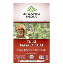 Organic India, Tulsi Tea, Masala Chai, 18 Infusion Bags, 1.33 oz (37.8 g)