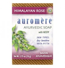 Auromere, Ayurvedic Bar Soap with Neem, Himalayan Rose, 2.75 oz (78 g)