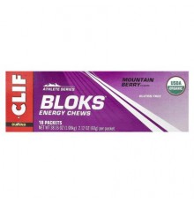 Clif Bar, Bloks® Energy Chews, Mountain Berry, 18 Packets, 2.12 oz (60 g) Each