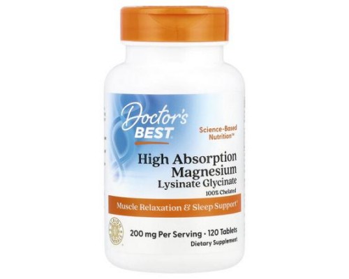 Doctor's Best, High Absorption Magnesium, 120 Tablets, (100 mg per Tablet)