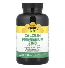 Country Life, Calcium Magnesium Zinc, 250 Tablets