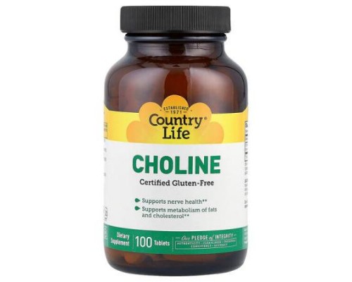 Country Life, Choline, 266 mg, 100 Tablets Country Life, Choline, 266 mg, 100 Tablets