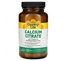 Country Life, Calcium Citrate with Vitamin D, 120 Tablets