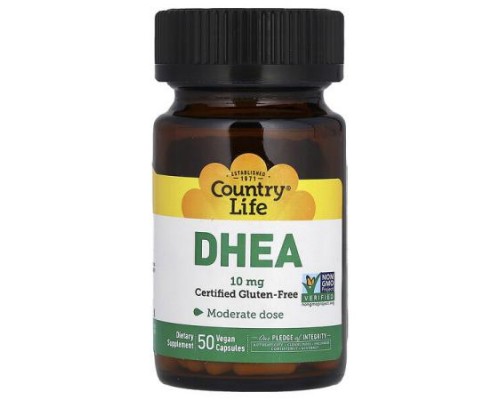 Country Life, DHEA, 10 mg, 50 Vegan Capsules Country Life, DHEA, 10 mg, 50 Vegan Capsules