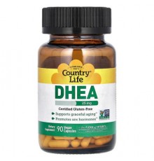 Country Life, DHEA, 25 mg, 90 Vegan Capsules