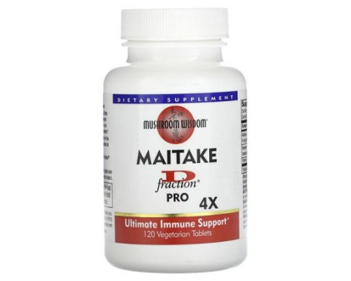 Mushroom Wisdom, Maitake D-Fraction, Pro 4X, 120 Vegetarian Tablets Mushroom Wisdom, Maitake D-Fraction, Pro 4X, 120 Vegetarian Tablets