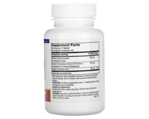 Mushroom Wisdom, Maitake D-Fraction, Pro 4X, 120 Vegetarian Tablets Mushroom Wisdom, Maitake D-Fraction, Pro 4X, 120 Vegetarian Tablets