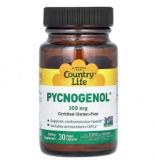 Country Life, Pycnogenol, 100 mg, 30 Vegan Capsules