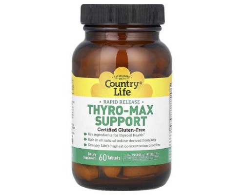 Country Life, Rapid Release Thyro-Max Support, 60 Tablets Country Life, Rapid Release Thyro-Max Support, 60 Tablets