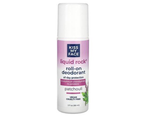 Kiss My Face, Liquid Rock Roll-On Deodorant, Patchouli, 3 fl oz (88 ml) Kiss My Face, Liquid Rock Roll-On Deodorant, Patchouli, 3 fl oz (88 ml)