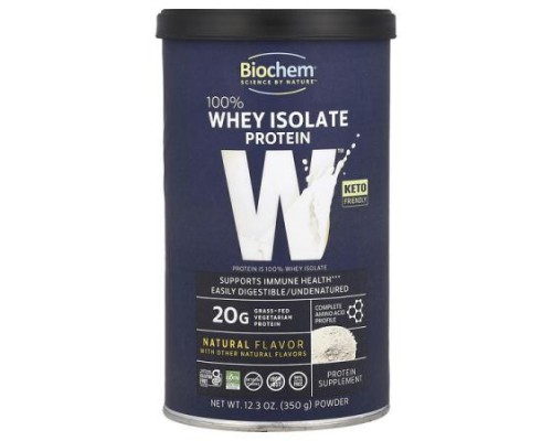 Biochem, 100% Whey Isolate Protein, Natural, 12.3 oz (350 g)