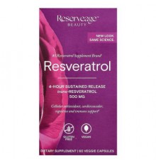 Reserveage Beauty, Resveratrol, 60 Veggie Capsules