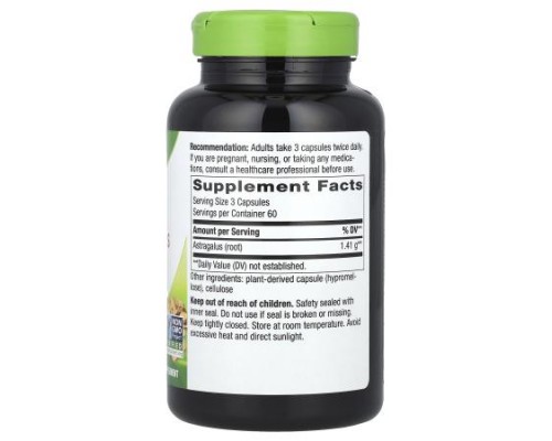 Nature's Way, Astragalus Root, 180 Vegan Capsules (470 mg per Capsule) Nature's Way, Astragalus Root, 180 Vegan Capsules (470 mg per Capsule)