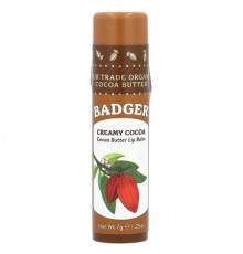 Badger, Cocoa Butter Lip Balm, Creamy Cocoa, 0.25 oz (7 g)