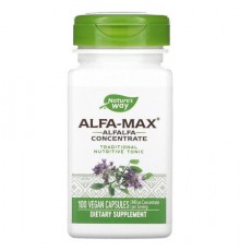 Nature's Way, Alfa-Max, Alfalfa Concentrate, 100 Vegan Capsules (420 mg per Capsule)