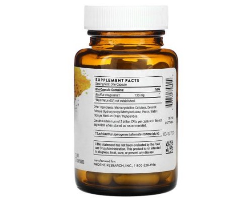 Thorne, Bacillus Coagulans, 60 Capsules (133 mg per Capsule)
