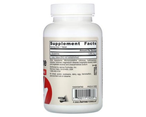 Jarrow Formulas, L-Glutamine, 1,000 mg, 100 Tablets
