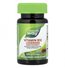 Nature's Way, Vitamin B-12 Lozenges, Cherry, 2,000 mcg, 100 Vegan Lozenges