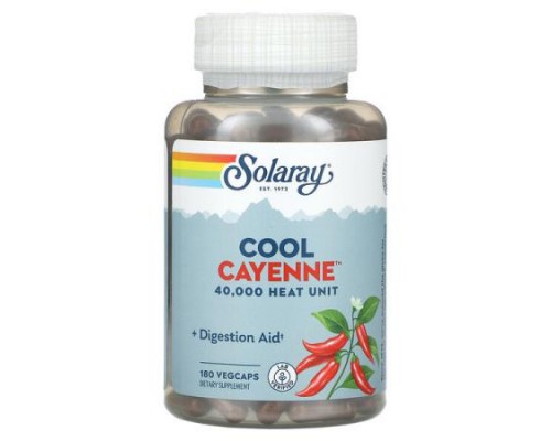 Solaray, Cool Cayenne, 180 VegCaps (300 mg per VegCap) Solaray, Cool Cayenne, 180 VegCaps (300 mg per VegCap)