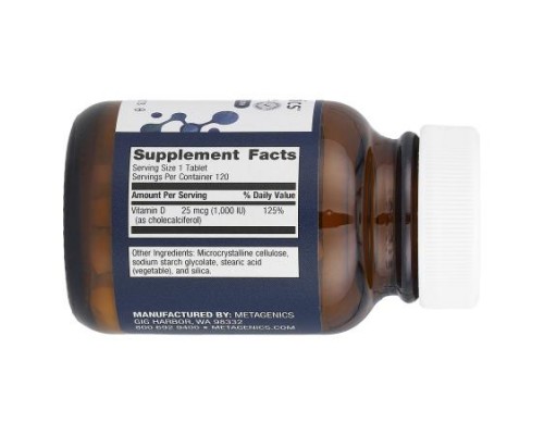 Metagenics, Vitamin D3 1000, 25 mcg (1,000 IU), 120 Tablets Metagenics, Vitamin D3 1000, 25 mcg (1,000 IU), 120 Tablets