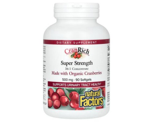 Natural Factors, CranRich, Super Strength, 500 mg, 90 Softgels