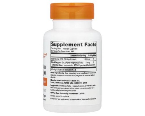 Doctor's Best, High Absorption CoQ10 , 100 mg, 60 Veggie Caps Doctor's Best, High Absorption CoQ10 , 100 mg, 60 Veggie Caps