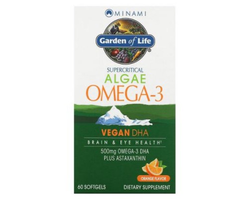 Minami Nutrition, Algae Omega-3, Orange , 60 Softgels Minami Nutrition, Algae Omega-3, Orange , 60 Softgels