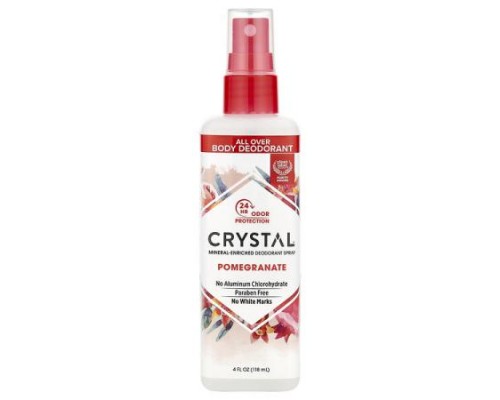 CRYSTAL, Mineral-Enriched Deodorant Spray, Pomegranate, 4 fl oz (118 ml) CRYSTAL, Mineral-Enriched Deodorant Spray, Pomegranate, 4 fl oz (118 ml)