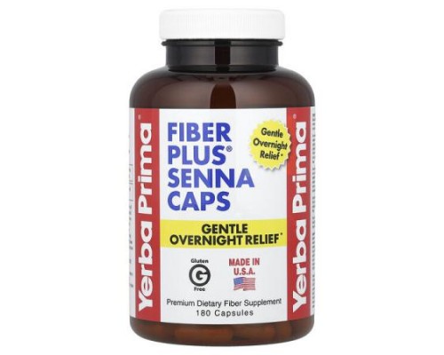 Yerba Prima, Fiber Plus® Senna Caps, 180 Capsules Yerba Prima, Fiber Plus® Senna Caps, 180 Capsules