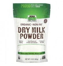 NOW Foods, Real Food, Organic Non-Fat Dry Milk Powder, 12 oz (340 g)