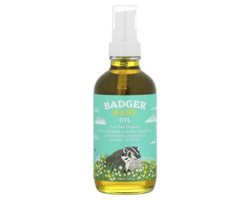 Badger, Baby Oil, 4 fl oz (118 ml) Badger, Baby Oil, 4 fl oz (118 ml)