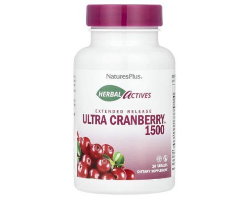 NaturesPlus, Herbal Actives, Ultra Cranberry™ 1500, 30 Tablets