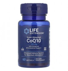 Life Extension, Super Ubiquinol CoQ10 with Enhanced Mitochondrial Support, 100 mg, 60 Softgels