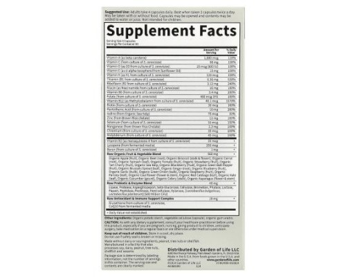 Garden of Life, Vitamin Code®, Whole Food Multivitamin For Men, 240 Vegetarian Capsules