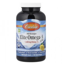 Carlson, Wild Norwegian, Elite Omega-3 Gems®, Natural Lemon, 180 Soft Gels