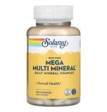 Solaray, Mega Multi Mineral, Iron Free, 100 Capsules