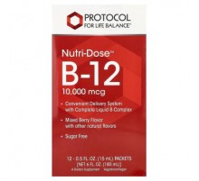 Protocol for Life Balance, Nutri-Dose™ B-12, Mixed Berry, 12 Packets, 0.5 fl oz (15 ml) Each
