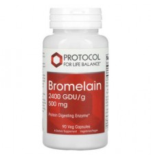 Protocol for Life Balance, Bromelain, 2400 GDU/g, 500 mg, 90 Veg Capsules