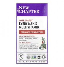New Chapter, One Daily  Every Man's Multivitamin, 72 Vegetarian Tablets