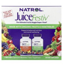 Natrol, JuiceFestiv®, 2 Bottles, 60 Capsules Each